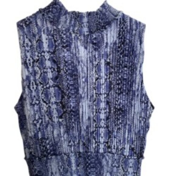 Nanette Lepore Snakeskin Print Smock Neck Dress 10 - Picture 6 of 7